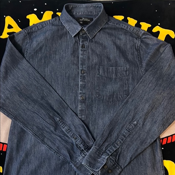 Marc Anthony Denim Blue Button-Down Shirt ( Pre-owned ) - Picture 1 of 10